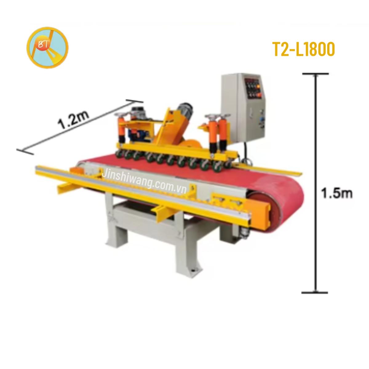 Máy mòi líp gạch băng tải 2 động cơ Baotao khổ 1m8 T2-L1800