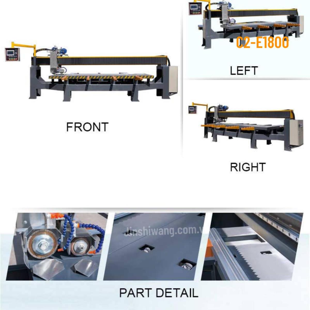 Máy cắt cầu đá, gạch CNC tự động 2 lưỡi cắt Baotao khổ 3m2 C2-E3200