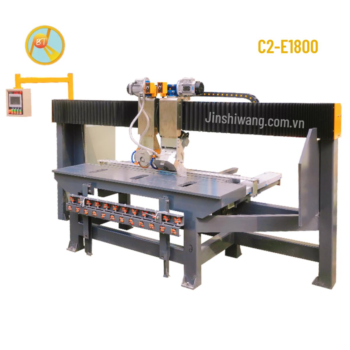 Máy cắt cầu gạch, đá CNC tự động 2 lưỡi cắt Baotao khổ 1m8 C2-E1800