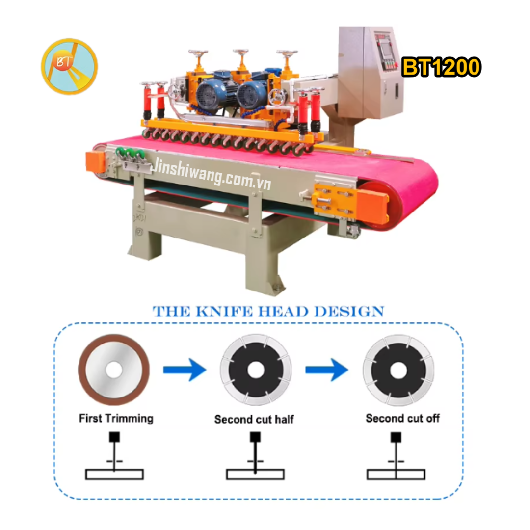 Máy cắt gạch đá băng tải 3 đĩa cắt BAOTAO BT1200