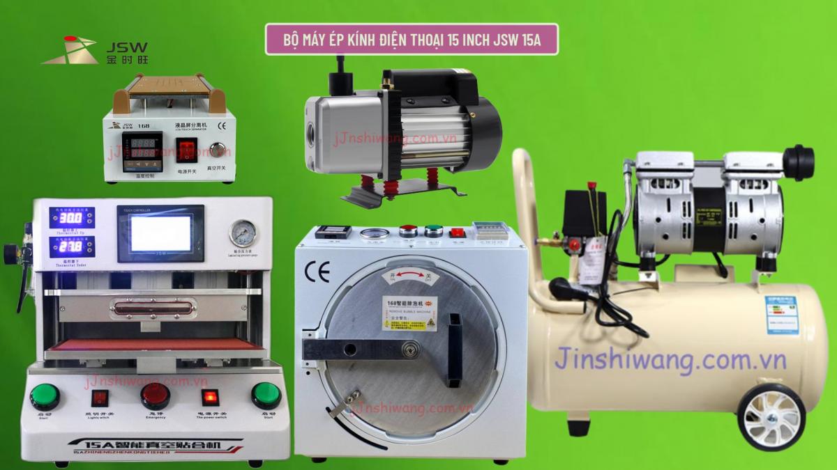 Trọn Bộ Máy Ép Kính Điện Thoại 15 Inch JSW 15A