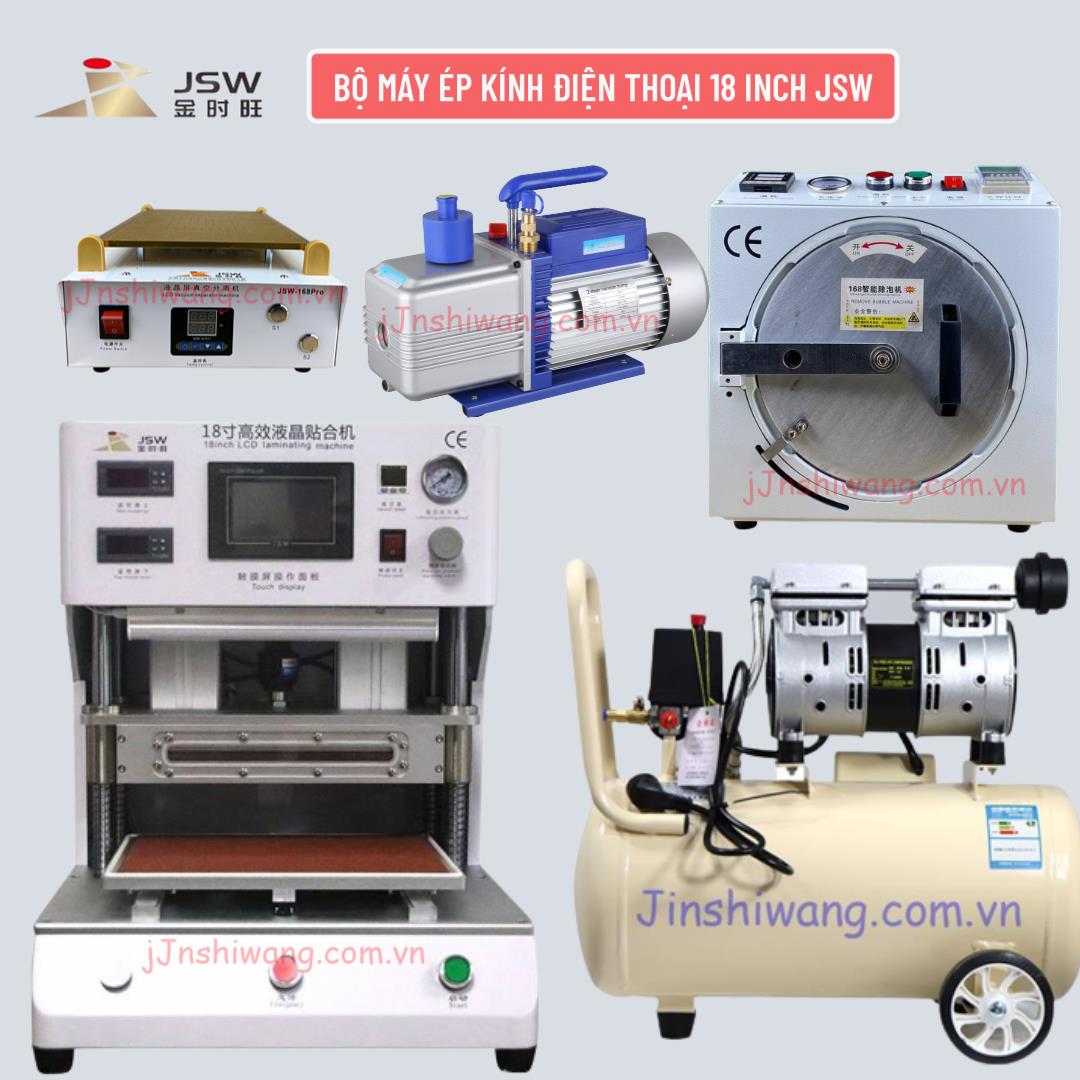 Trọn bộ máy ép kính điện thoại JSW 18 inch