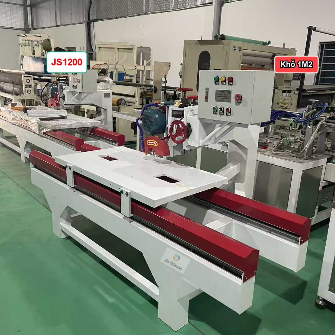 Máy cắt gạch cắt đá khổ 1m2  JS1200 bản mới 2026 điện 1 pha 220V, 3 pha 380 công suất 4hp.