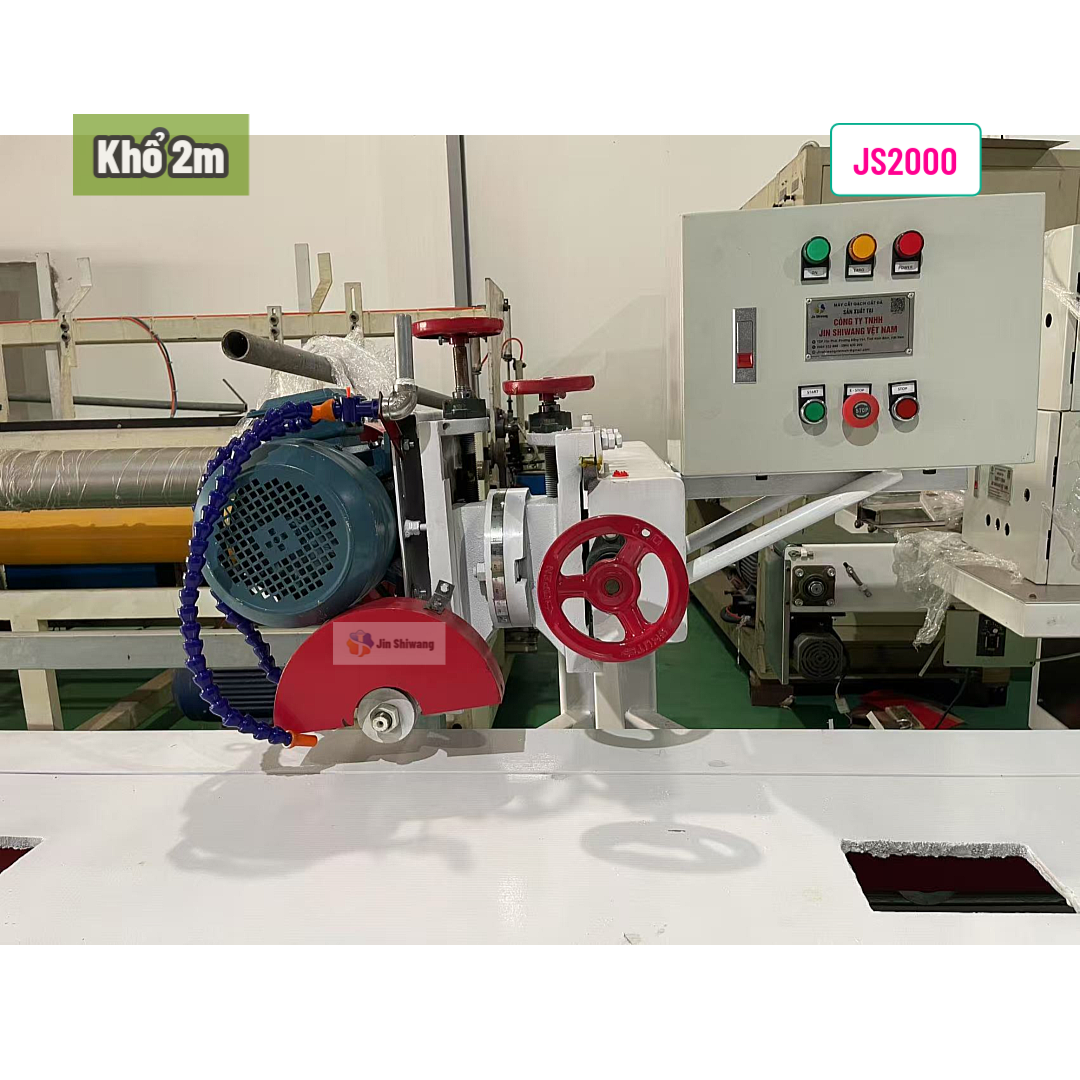 Máy cắt đá cắt gạch khổ 2m đặt cố định JS2000 điện 1 pha 220V, 3 pha tùy chọn công suất 5HP, 5.4HP.