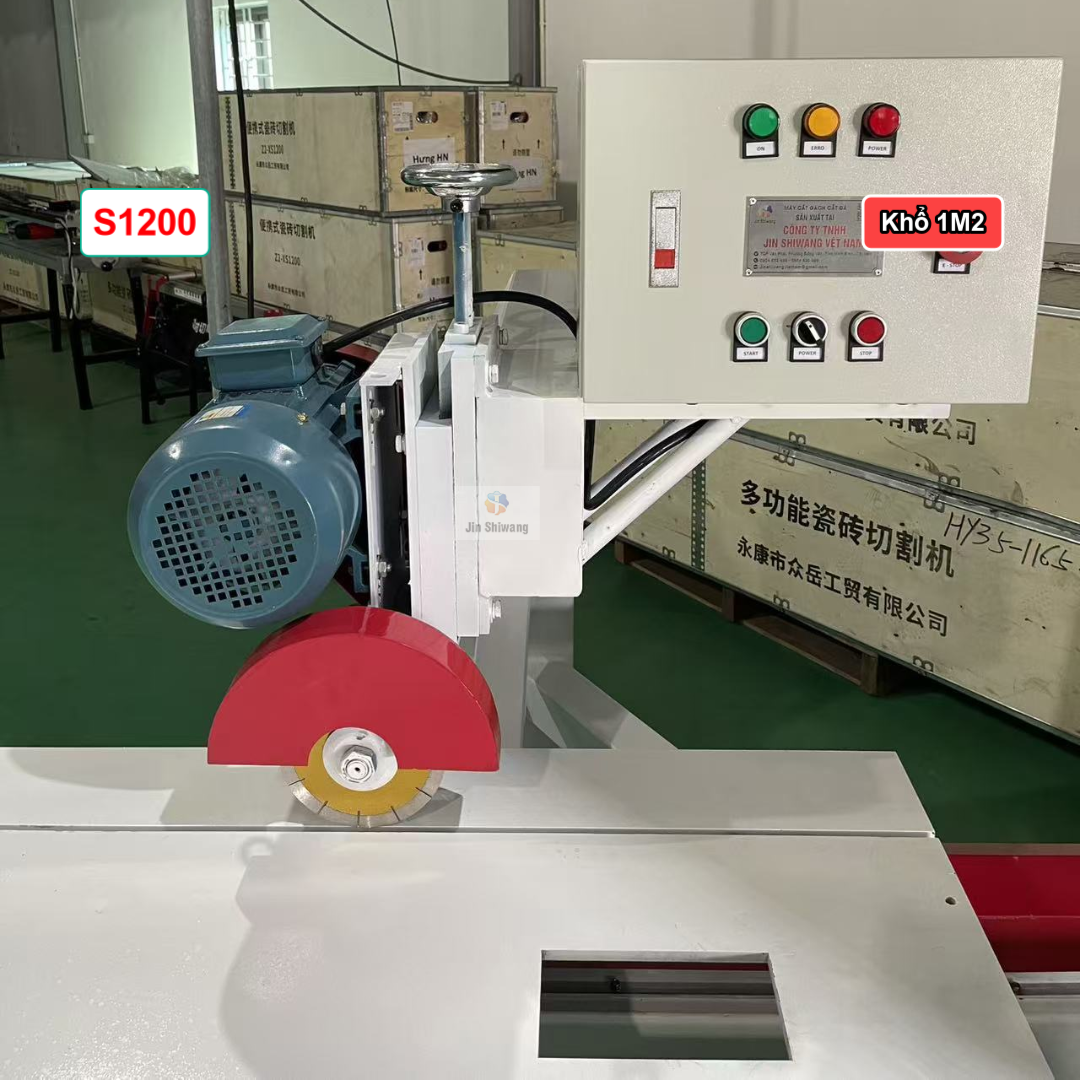 Máy cắt gạch bàn đảy khổ 1m2 S1200 điện 3 pha công suất 4hp.