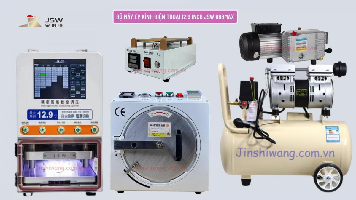Trọn bộ máy ép kính điện thoại 12 inch JSW 888MAX mới 2026