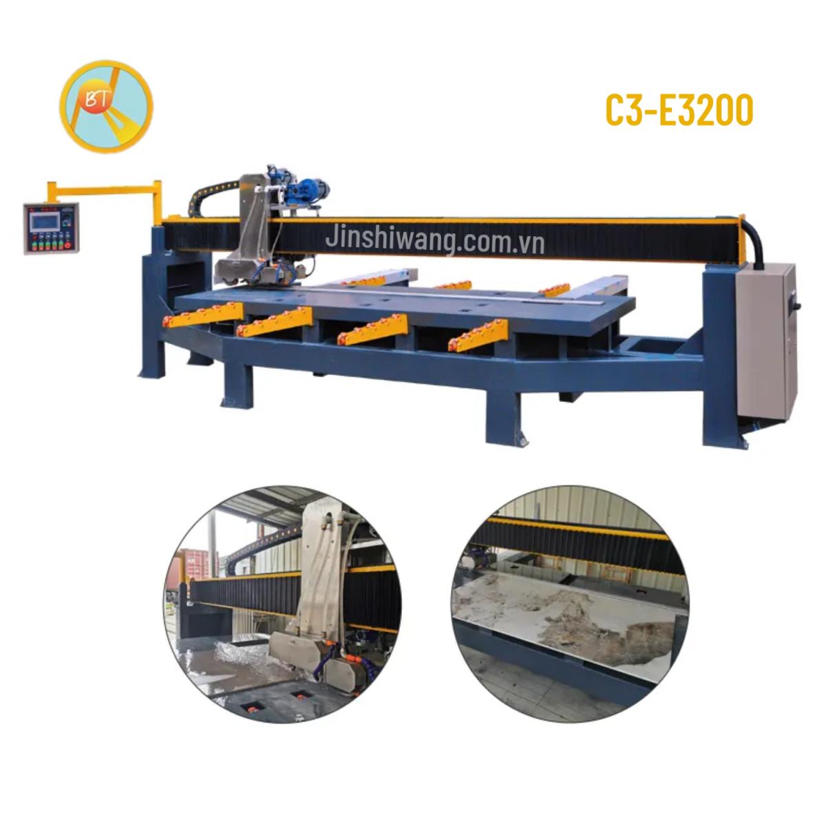 Máy cắt cầu đá, gạch CNC tự động 3 lưỡi cắt khổ 3m2 C3-E3200