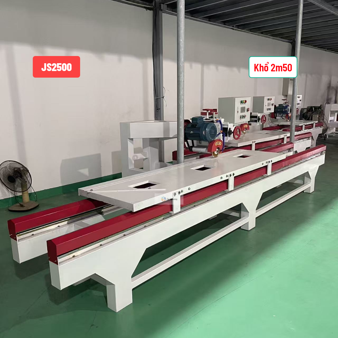 Máy cắt gạch cắt đá đảy bàn JS2500 cắt khổ 2m50 4 chức năng.