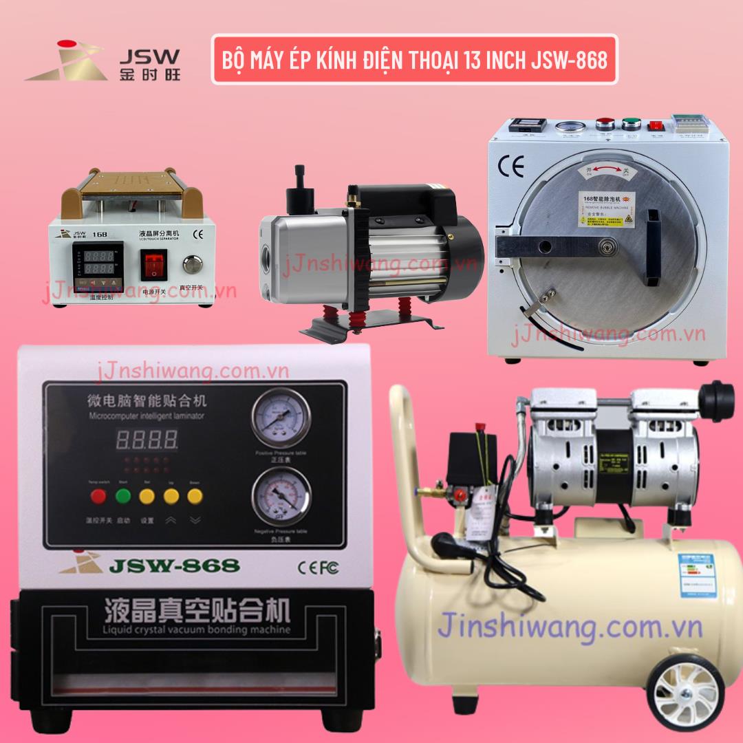 Trọn bộ máy ép kính điện thoại 13 inch JSW-868 mới 2026
