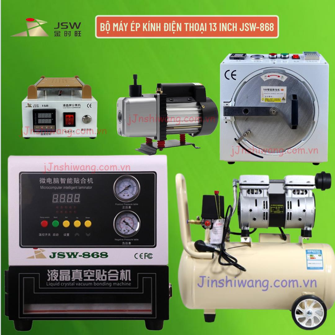 Trọn bộ máy ép kính điện thoại 13 inch JSW-868 mới 2026