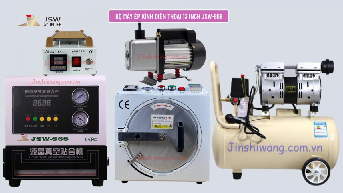 Trọn bộ máy ép kính điện thoại 13 inch JSW-868 mới 2026