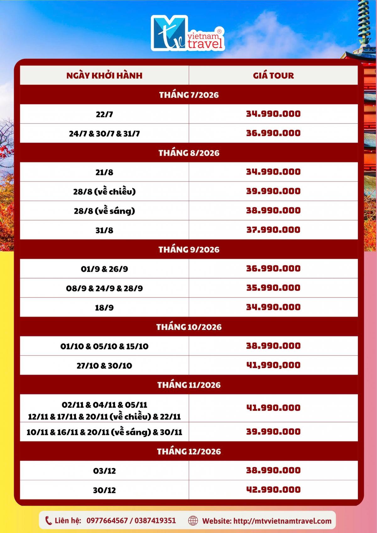 (VN) SERI CUNG ĐƯỜNG VÀNG NHẬT 2026