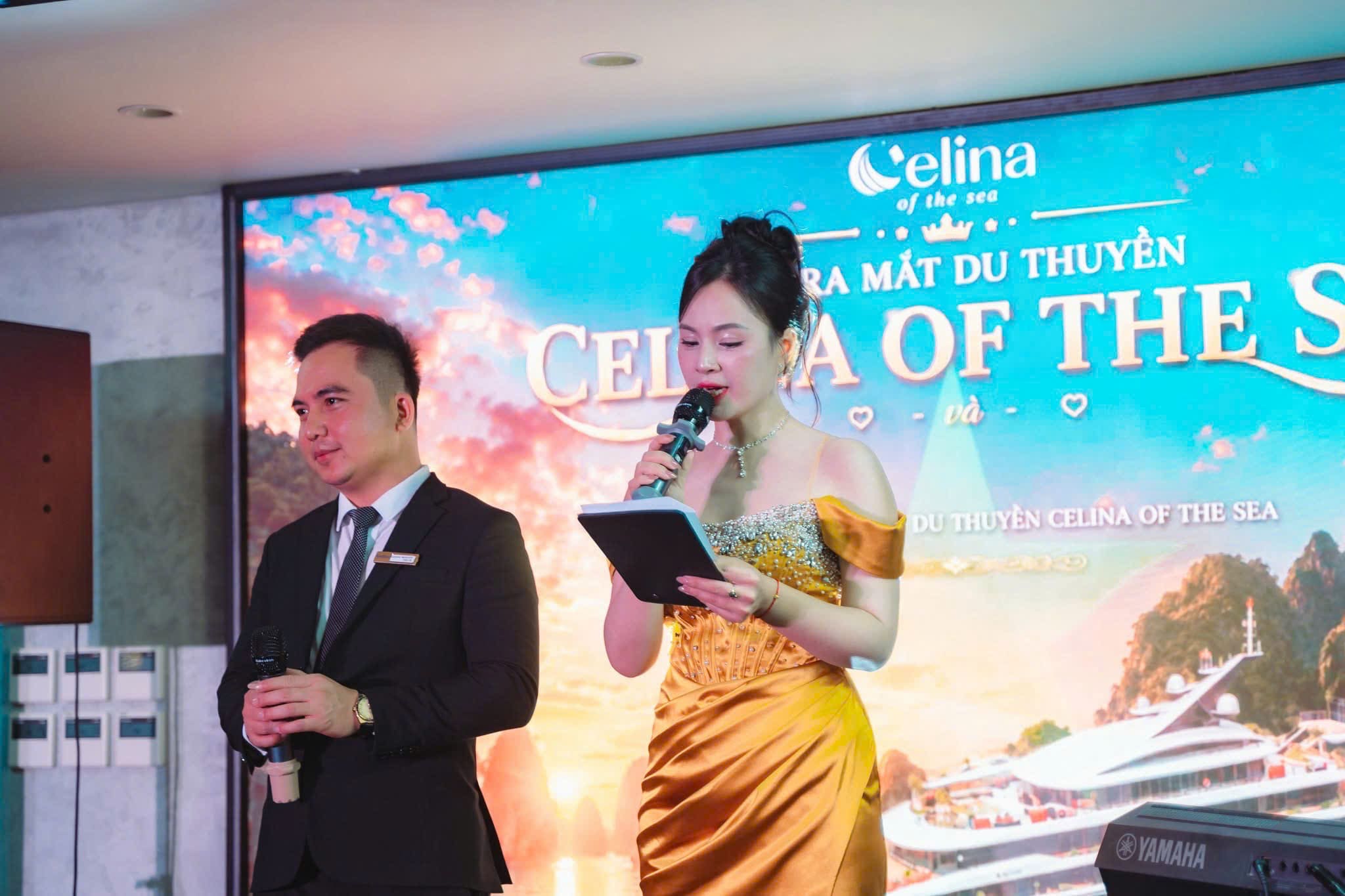 Hosts presenting the official Celina Of The Sea launch event