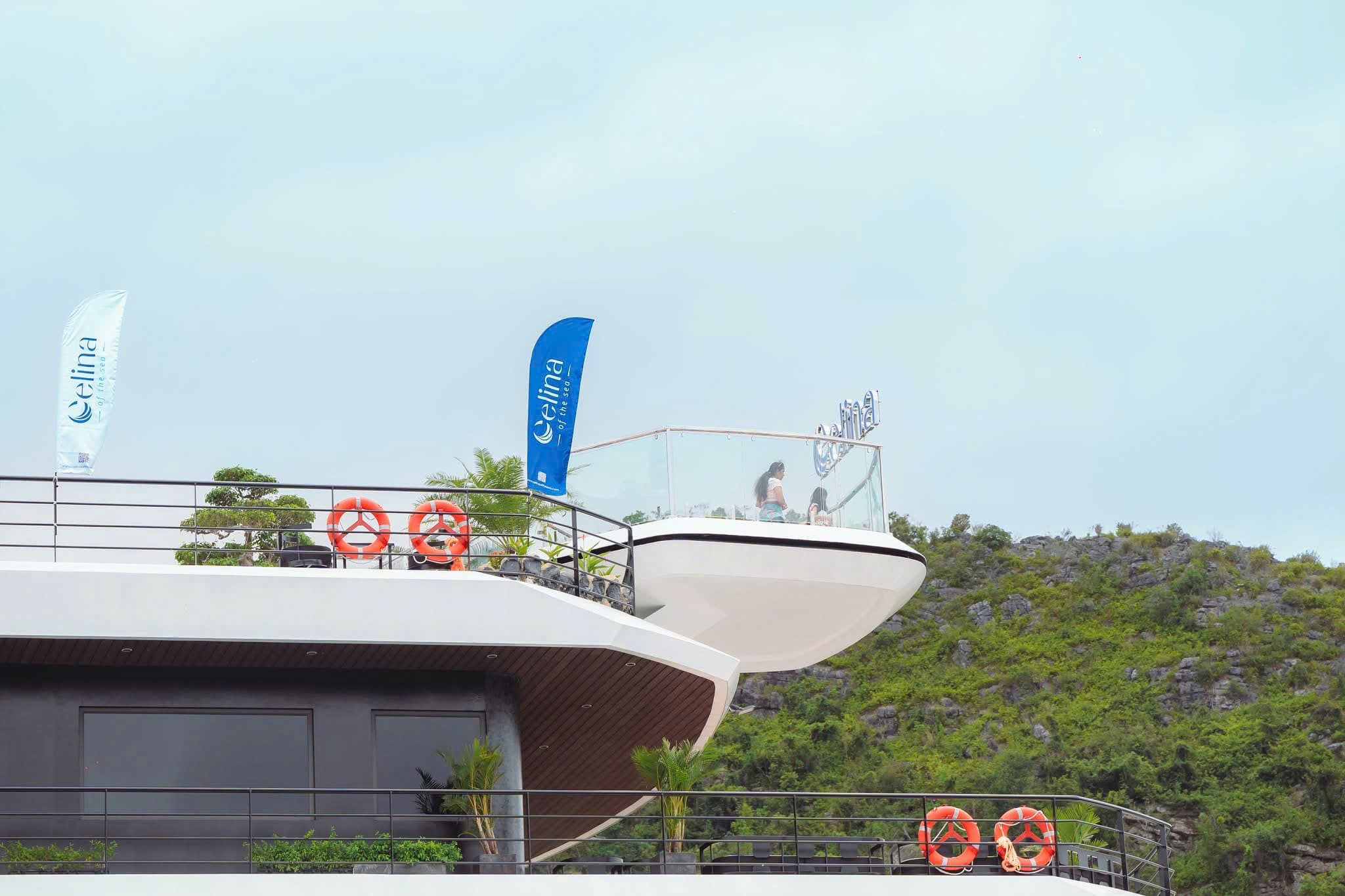 Exterior deck of Celina Of The Sea in Lan Ha Bay